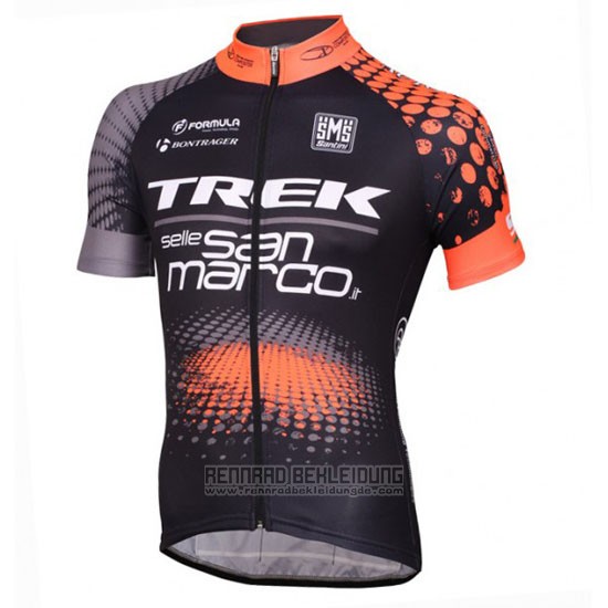 2016 Fahrradbekleidung Trek Selle San Marco Shwarz und Orange Trikot Kurzarm und Tragerhose - zum Schließen ins Bild klicken